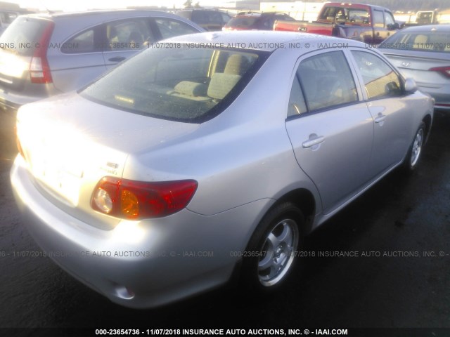 JTDBL40E79J000698 - 2009 TOYOTA COROLLA LE/XLE SILVER photo 4