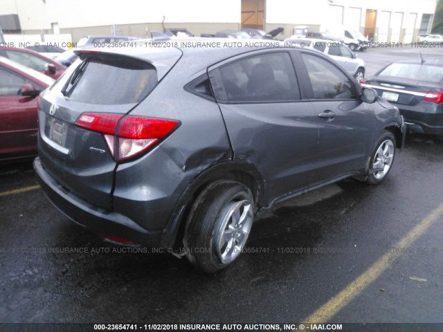 3CZRU6H38HM707217 - 2017 HONDA HR-V LX GRAY photo 4