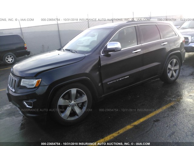 1C4RJFCT2EC386455 - 2014 JEEP GRAND CHEROKEE OVERLAND BLACK photo 2