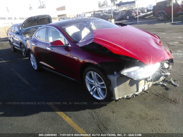 5YJSA1H17FFP68531 - 2015 TESLA MODEL S 85 RED photo 1