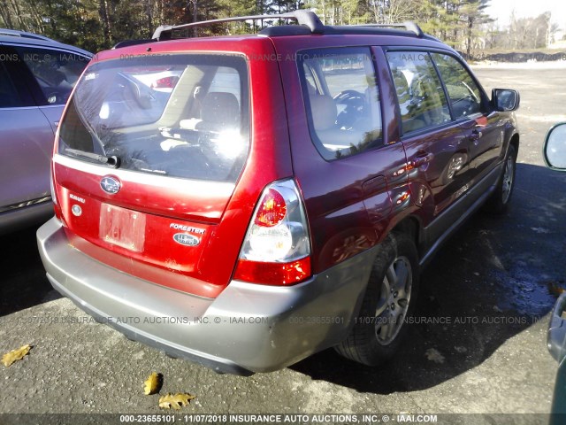 JF1SG67676H745491 - 2006 SUBARU FORESTER 2.5X LL BEAN RED photo 4