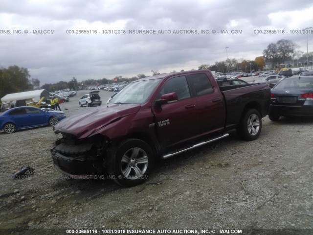 1C6RR7HT0DS531608 - 2013 RAM 1500 SPORT RED photo 2