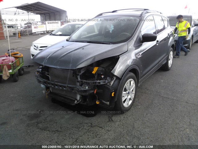 1FMCU0F74GUB61455 - 2016 FORD ESCAPE S GRAY photo 2