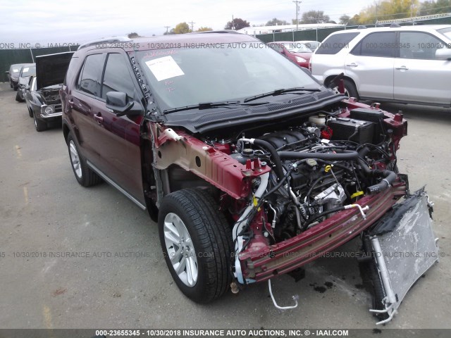 1FM5K7D80HGD40742 - 2017 FORD EXPLORER XLT MAROON photo 1