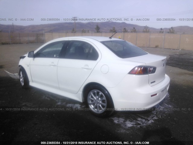 JA32U2FU1EU014653 - 2014 MITSUBISHI LANCER ES/ES SPORT WHITE photo 3