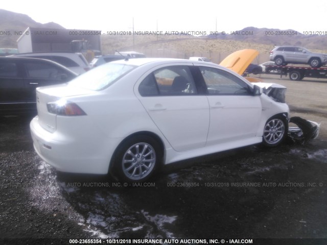 JA32U2FU1EU014653 - 2014 MITSUBISHI LANCER ES/ES SPORT WHITE photo 4