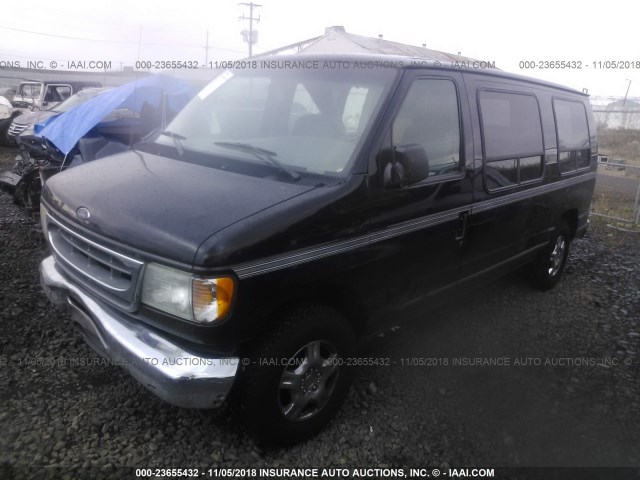 1FDRE14201HB46858 - 2001 FORD ECONOLINE E150 VAN BLACK photo 2