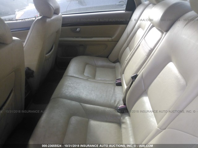 YV1TS92D221266543 - 2002 VOLVO S80 WHITE photo 8