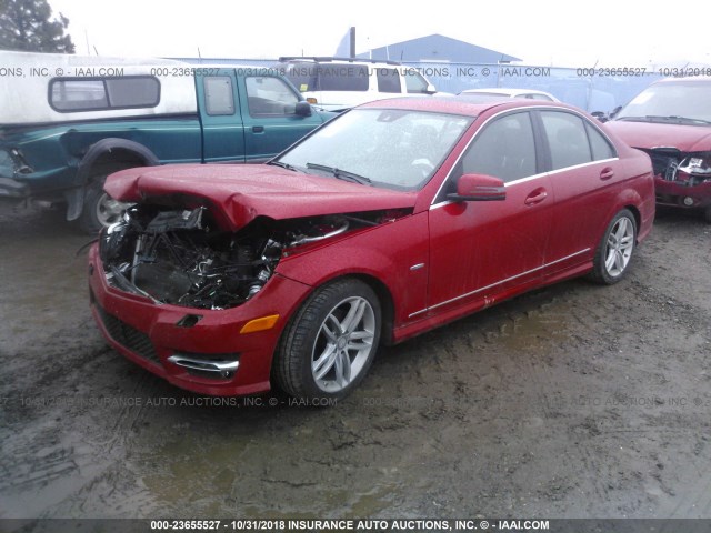 WDDGF4HB3CA617259 - 2012 MERCEDES-BENZ C 250 RED photo 2