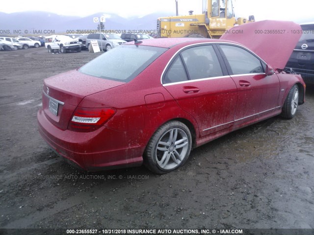 WDDGF4HB3CA617259 - 2012 MERCEDES-BENZ C 250 RED photo 4