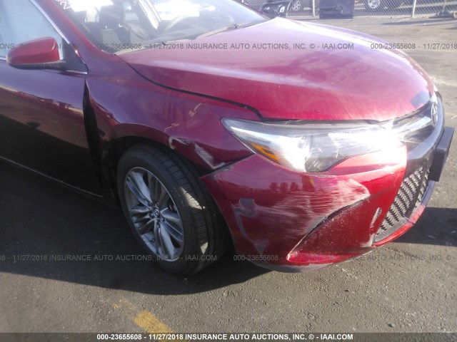 4T1BF1FKXFU922147 - 2015 TOYOTA CAMRY LE/XLE/SE/XSE RED photo 6