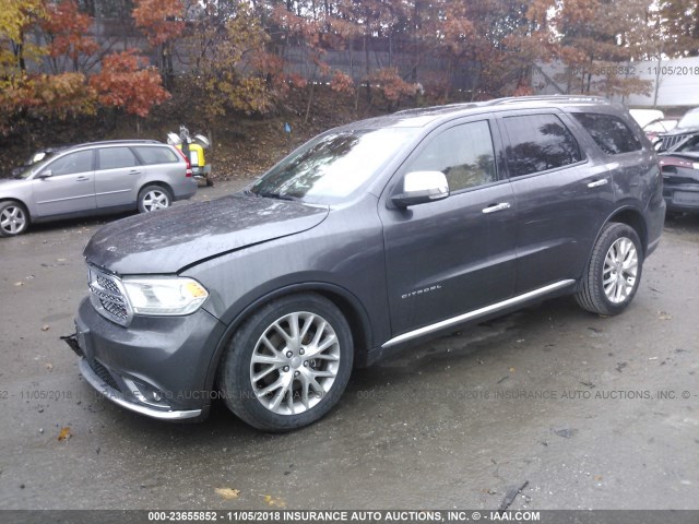 1C4RDHEG9FC829561 - 2015 DODGE DURANGO CITADEL GRAY photo 2