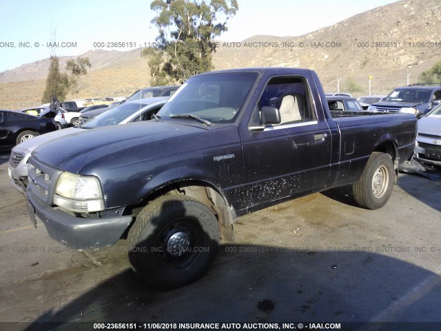 1FTYR10C5YTB44517 - 2000 FORD RANGER BLUE photo 2