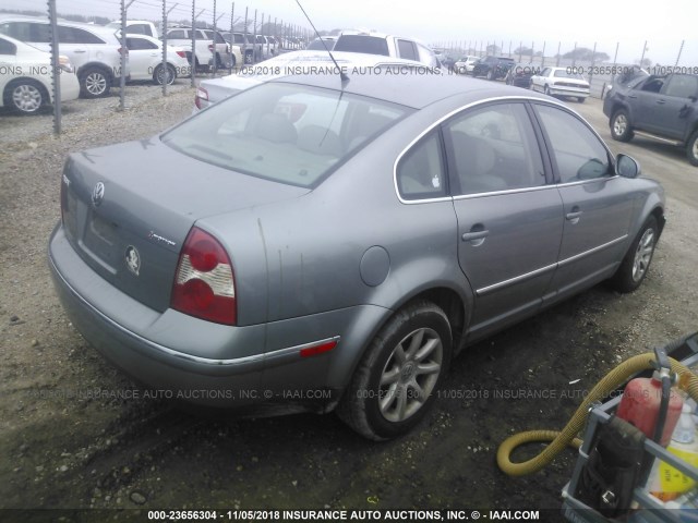 WVWPD63B64E290806 - 2004 VOLKSWAGEN PASSAT GLS GRAY photo 4