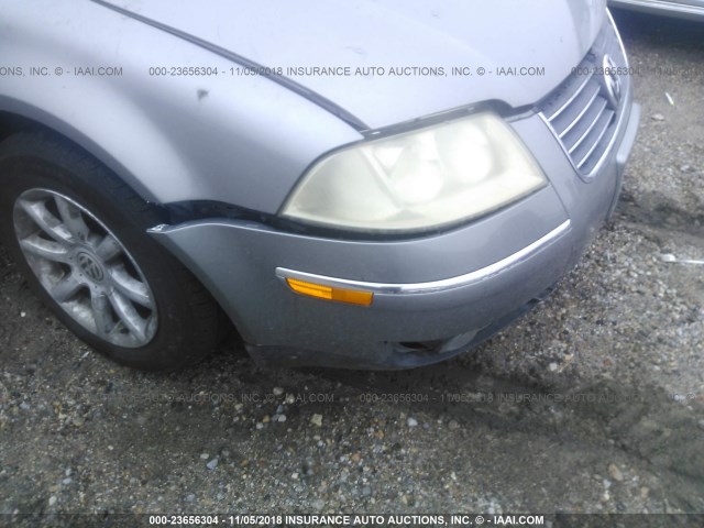 WVWPD63B64E290806 - 2004 VOLKSWAGEN PASSAT GLS GRAY photo 6