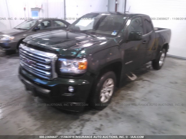 1GTH5BE32F1136197 - 2015 GMC CANYON SLE GREEN photo 2