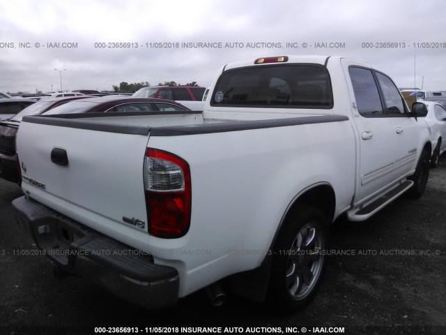 5TBET34106S503026 - 2006 TOYOTA TUNDRA DOUBLE CAB SR5 WHITE photo 4