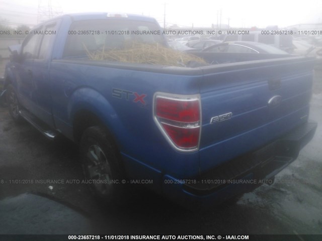 1FTFX1EF2DKF64462 - 2013 FORD F150 SUPER CAB BLUE photo 3