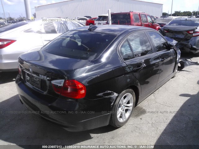 WBAVC735X8KP38916 - 2008 BMW 328 XI SULEV BLACK photo 4