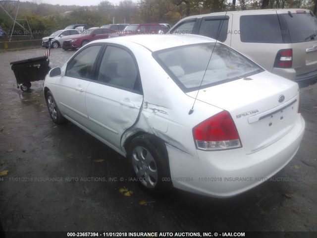 KNAFE121775382934 - 2007 KIA SPECTRA EX/LX WHITE photo 3