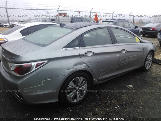 KMHEC4A44DA066844 - 2013 HYUNDAI SONATA HYBRID GRAY photo 4