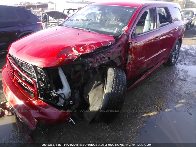 1C4RDHAGXEC360212 - 2014 DODGE DURANGO SXT RED photo 2