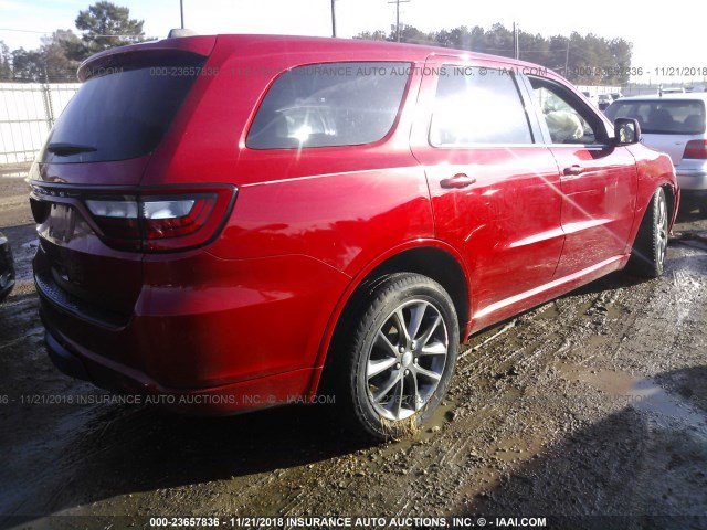 1C4RDHAGXEC360212 - 2014 DODGE DURANGO SXT RED photo 4