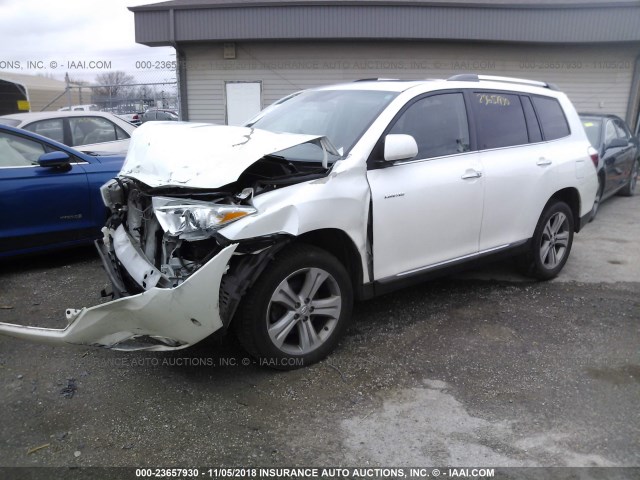 5TDDK3EH7DS209413 - 2013 TOYOTA HIGHLANDER LIMITED WHITE photo 2