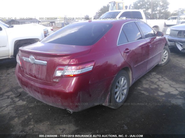 4T1BK3EKXAU111594 - 2010 TOYOTA CAMRY SE/LE/XLE RED photo 4