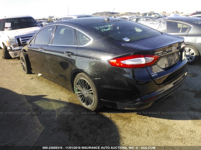 3FA6P0HR2DR127336 - 2013 FORD FUSION SE BLACK photo 3