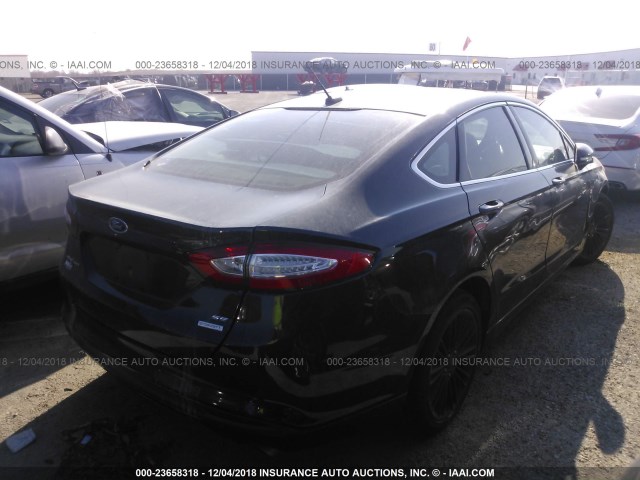 3FA6P0HR2DR127336 - 2013 FORD FUSION SE BLACK photo 4