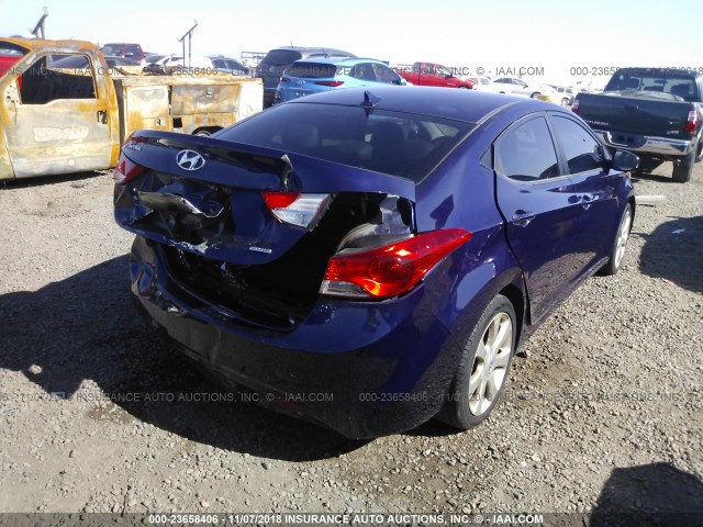 5NPDH4AE5BH018947 - 2011 HYUNDAI ELANTRA GLS/LIMITED PURPLE photo 4