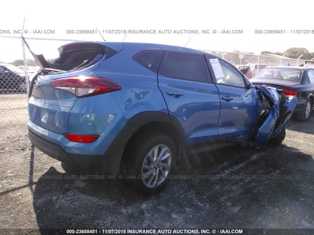 KM8J23A45JU784991 - 2018 HYUNDAI TUCSON SE BLUE photo 4