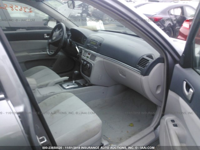 5NPEU46F98H396683 - 2008 HYUNDAI SONATA SE/LIMITED GRAY photo 5