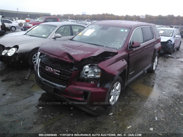 2GKALMEK0G6174220 - 2016 GMC TERRAIN SLE RED photo 2