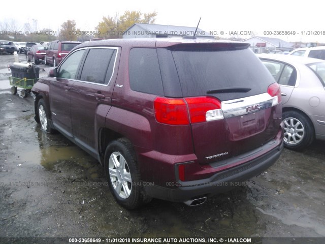 2GKALMEK0G6174220 - 2016 GMC TERRAIN SLE RED photo 3