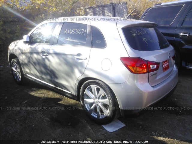 4A4AR3AU9FE054799 - 2015 MITSUBISHI OUTLANDER SPORT ES SILVER photo 3