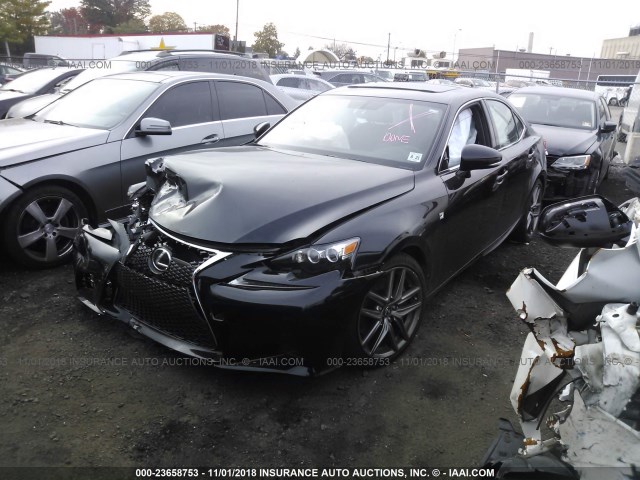 JTHCM1D2XG5011439 - 2016 LEXUS IS 300 BLACK photo 2