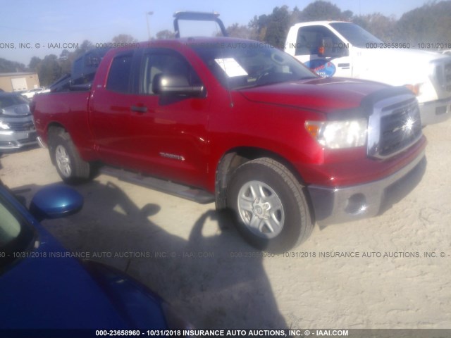 5TFRM5F18BX022282 - 2011 TOYOTA TUNDRA DOUBLE CAB SR5 RED photo 1