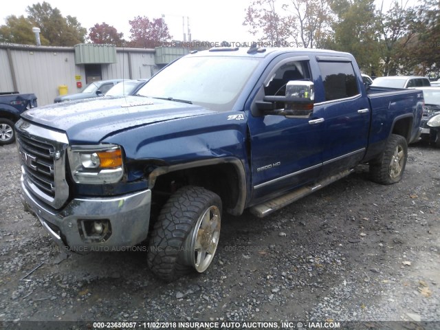 1GT12ZE83FF550977 - 2015 GMC SIERRA K2500 SLT BLUE photo 2