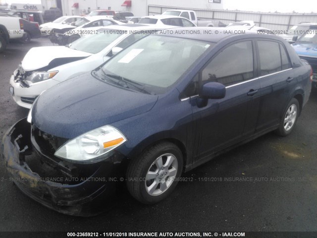 3N1BC11E48L421219 - 2008 NISSAN VERSA S/SL BLUE photo 2