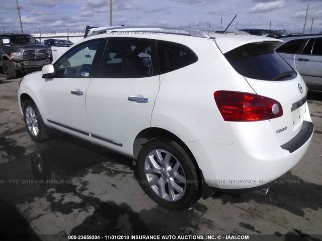 JN8AS5MV7DW621289 - 2013 NISSAN ROGUE S/SV WHITE photo 3