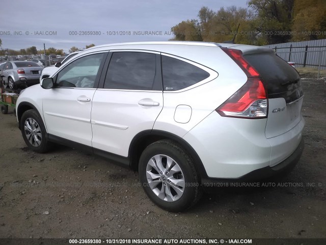 5J6RM4H78CL047665 - 2012 HONDA CR-V EXL WHITE photo 3