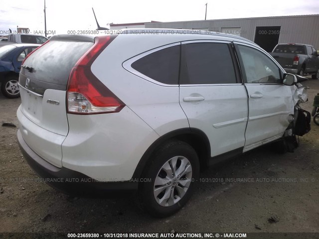 5J6RM4H78CL047665 - 2012 HONDA CR-V EXL WHITE photo 4