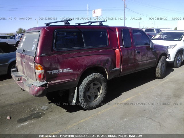 5TEWN72N31Z855693 - 2001 TOYOTA TACOMA XTRACAB RED photo 4