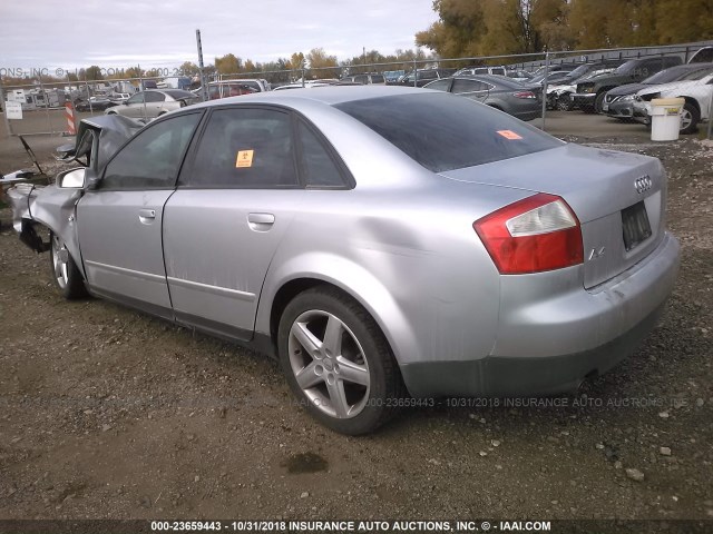 WAULC68E23A375312 - 2003 AUDI A4 1.8T QUATTRO SILVER photo 3