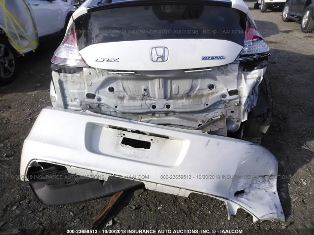 JHMZF1D41CS004025 - 2012 HONDA CR-Z WHITE photo 6