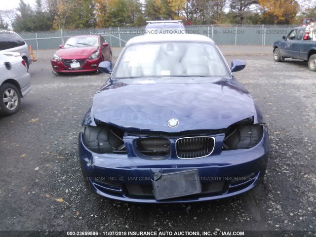 WBAUL7C59BVM80616 - 2011 BMW 128 I BLUE photo 6