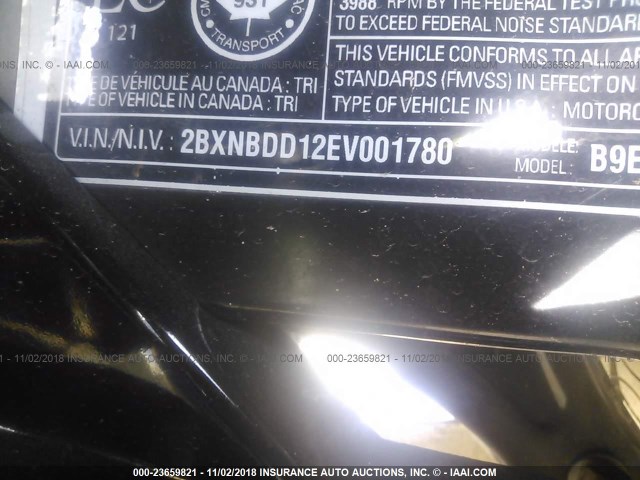2BXNBDD12EV001780 - 2014 CAN-AM SPYDER ROADSTER RT/RTS/RT LIMITED BLACK photo 10