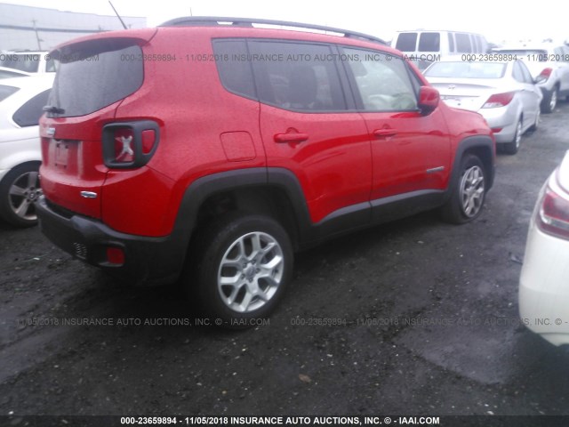 ZACCJBBB7HPF88926 - 2017 JEEP RENEGADE LATITUDE RED photo 4